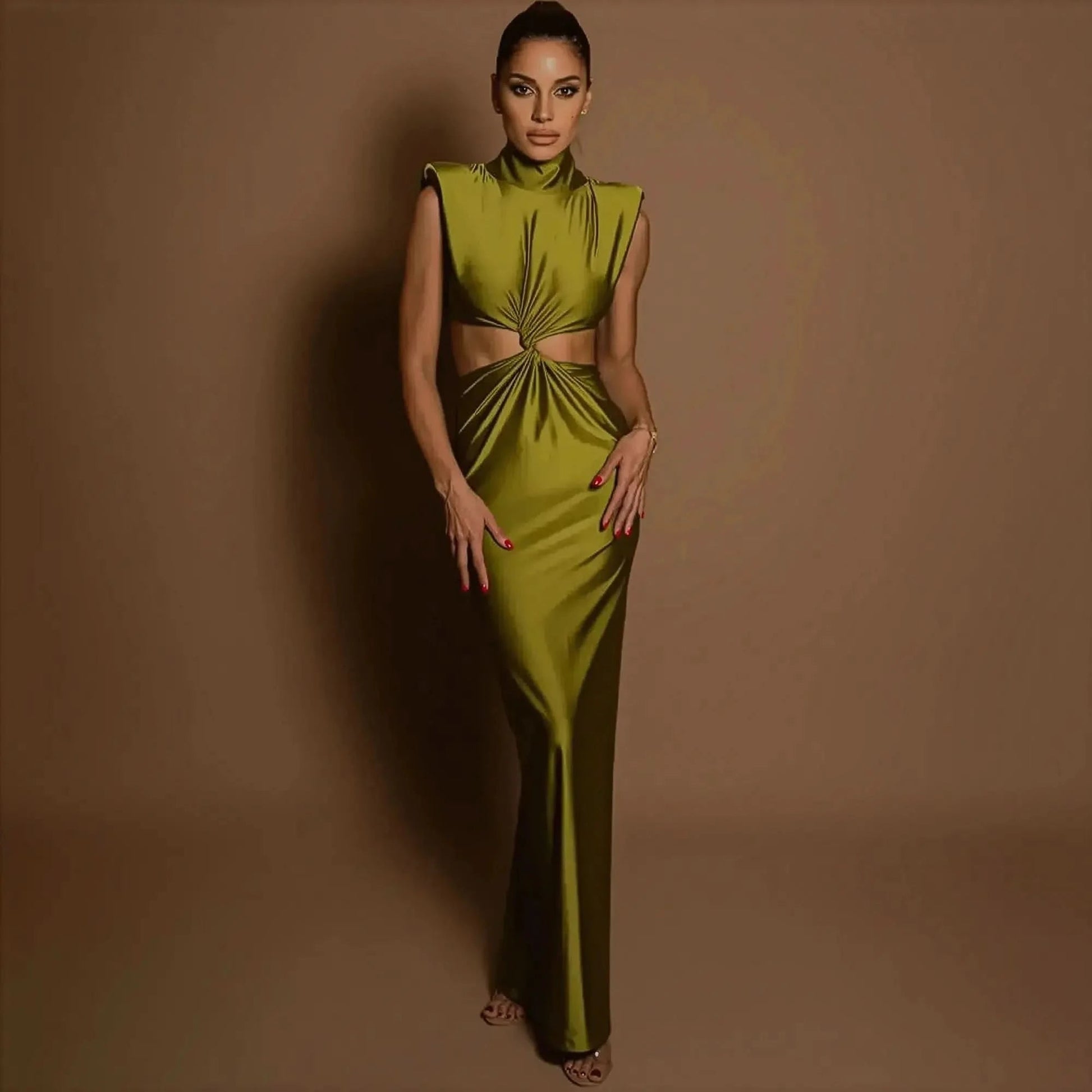 Bodycon Col Montant Uni Élégant - Saylana