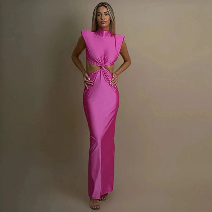 Bodycon Col Montant Uni Élégant - Saylana