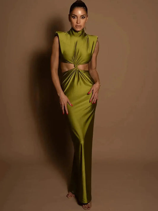 Bodycon Col Montant Uni Élégant-Saylana