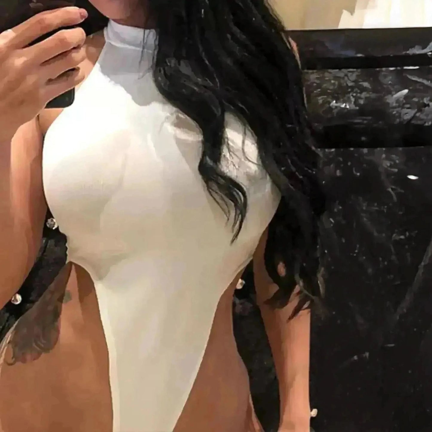 Bodycon Dos Nu Sans Manches - Saylana