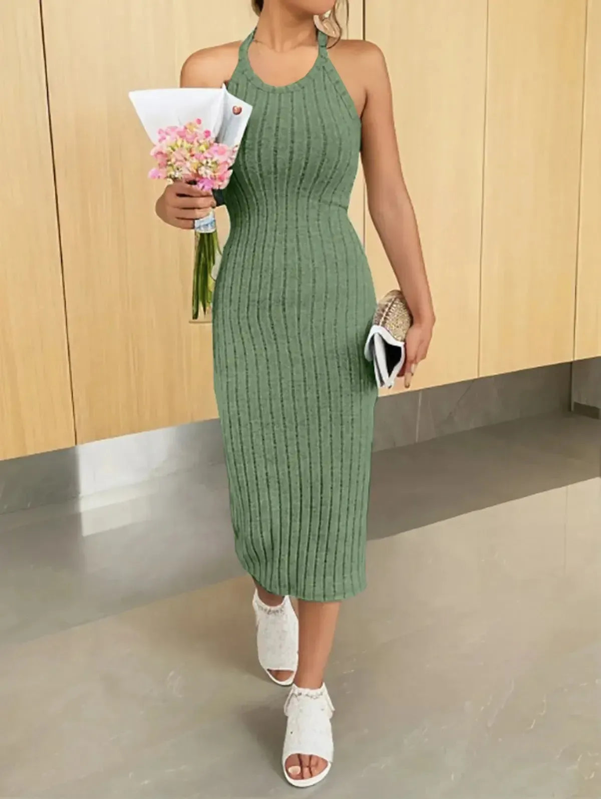 Bodycon Taille Haute Élégante-Saylana