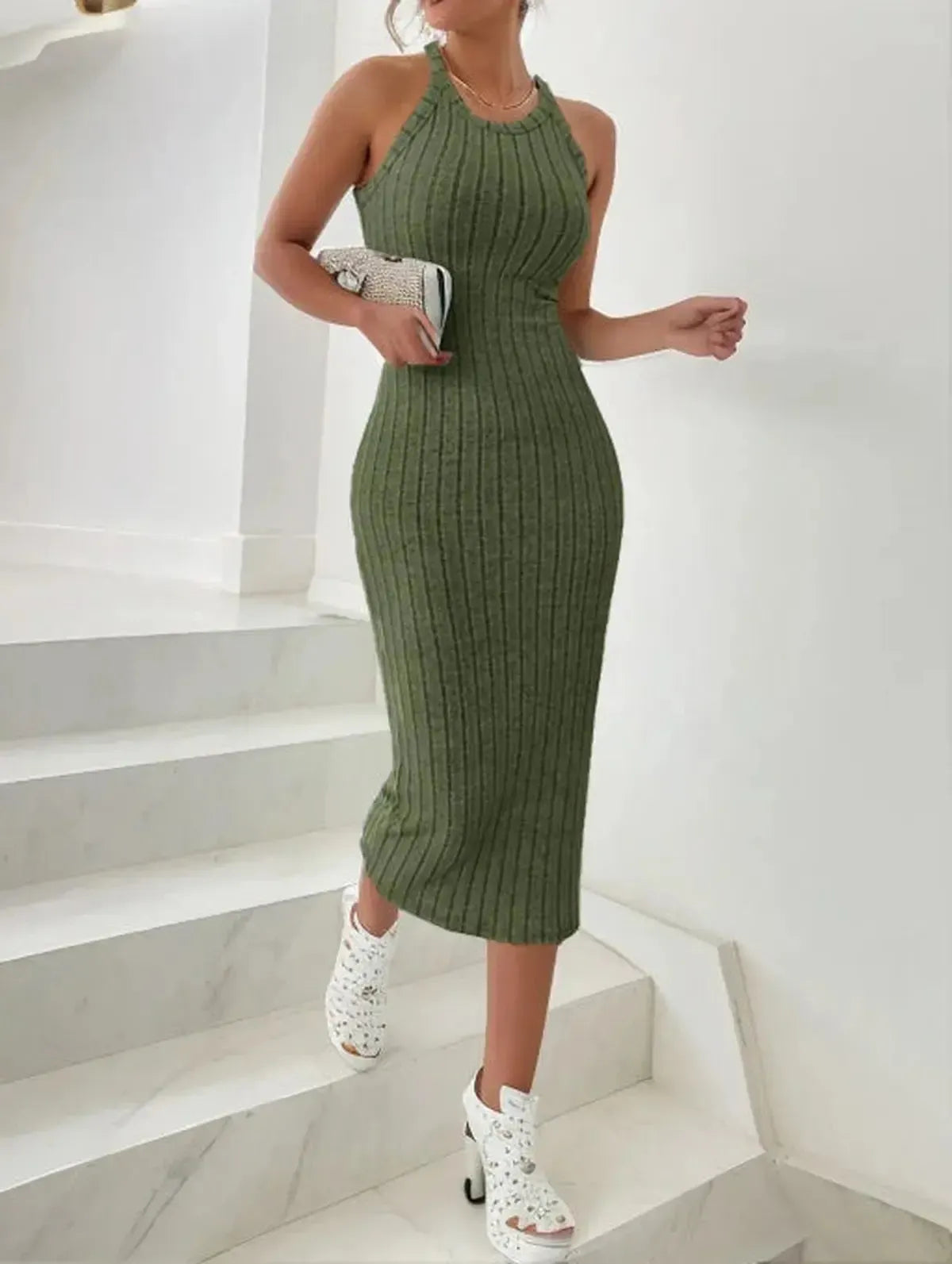 Bodycon Taille Haute Élégante-Saylana