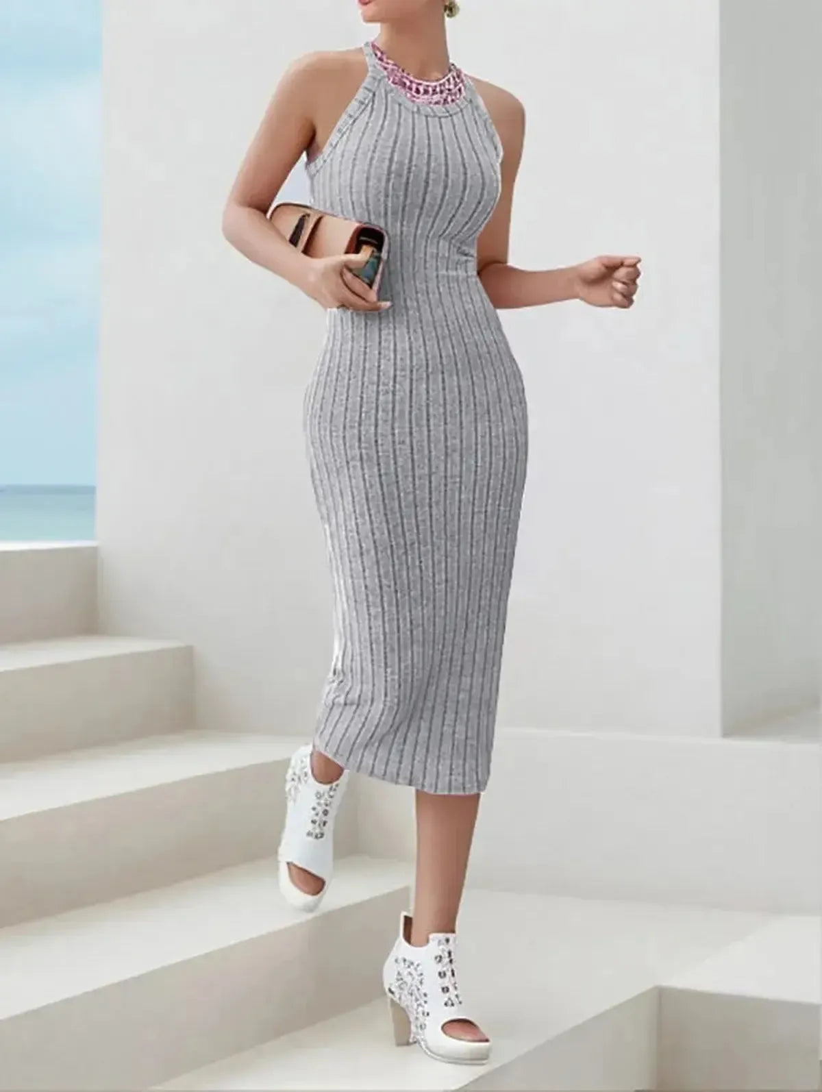 Bodycon Taille Haute Élégante-Saylana