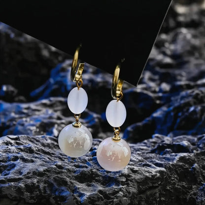 Boucles Longues Perles & Fleurs - Saylana