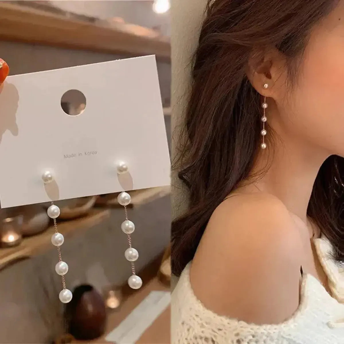 Boucles Longues Perles & Fleurs-Saylana