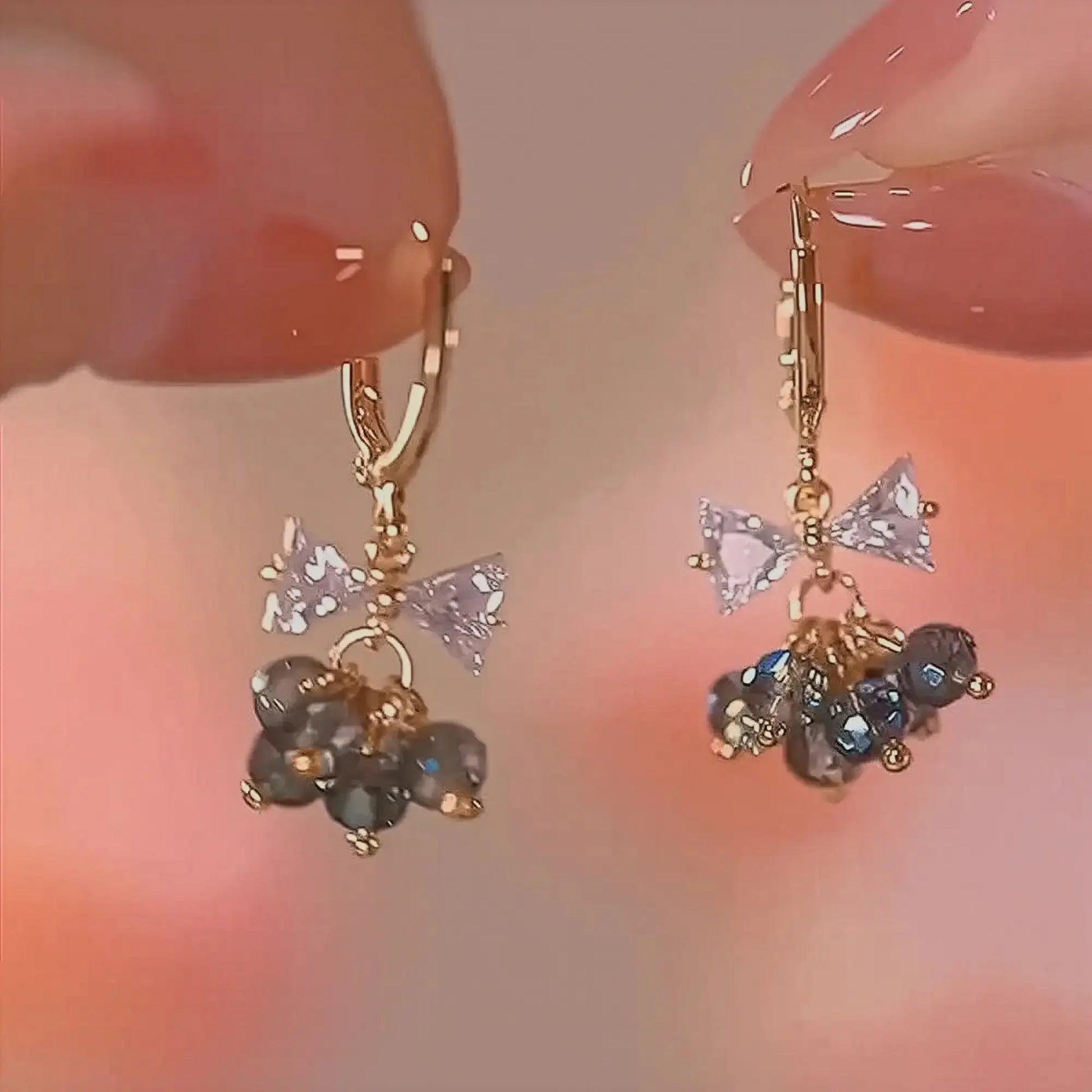 Boucles Longues Perles & Fleurs - Saylana