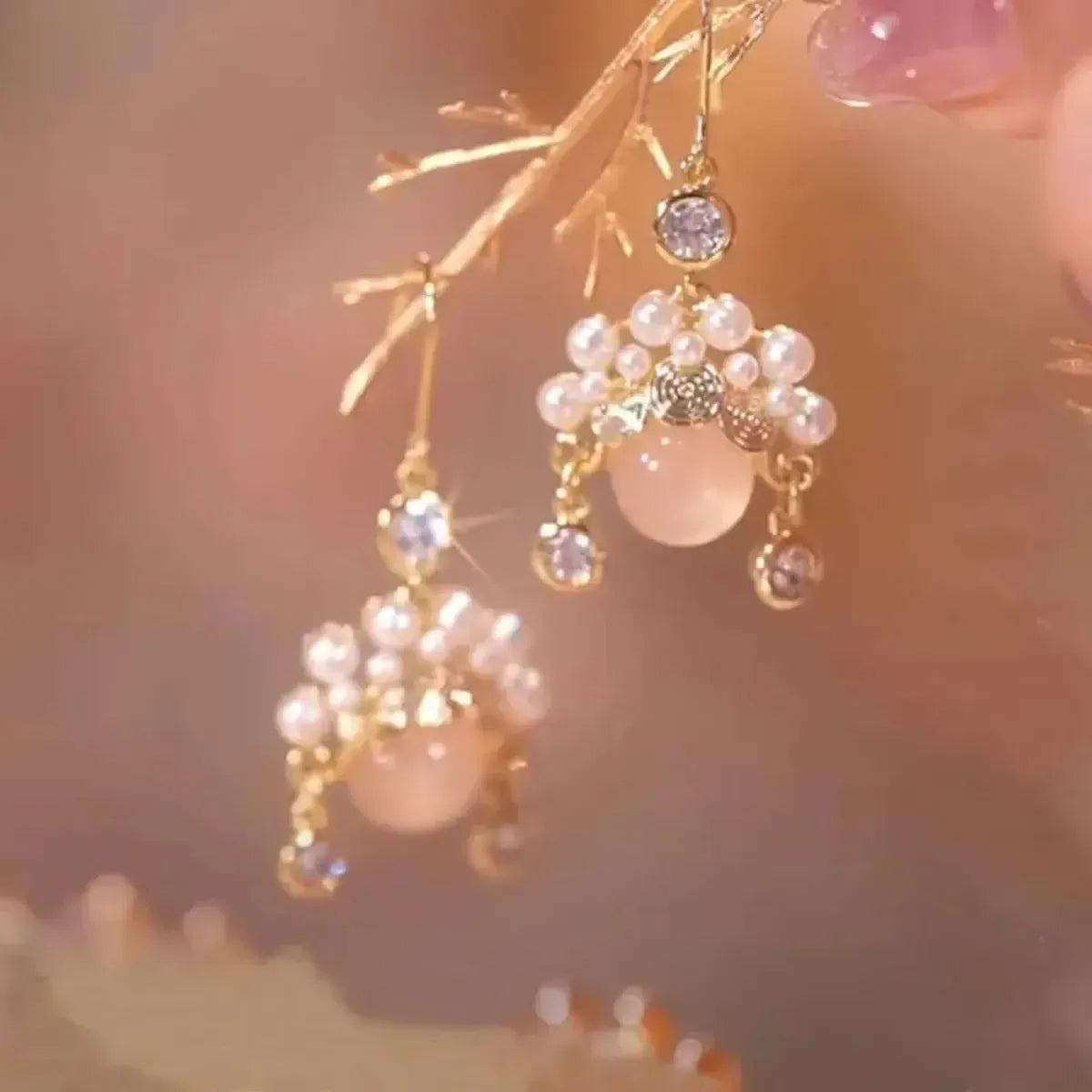 Boucles Longues Perles & Fleurs-Saylana