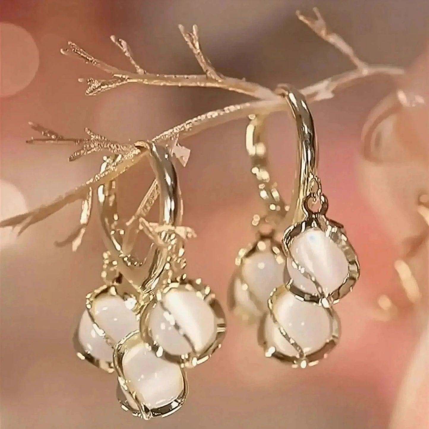 Boucles Longues Perles & Fleurs - Saylana