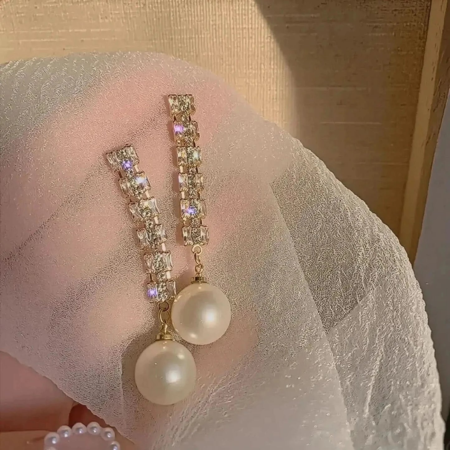 Boucles Longues Perles & Fleurs - Saylana