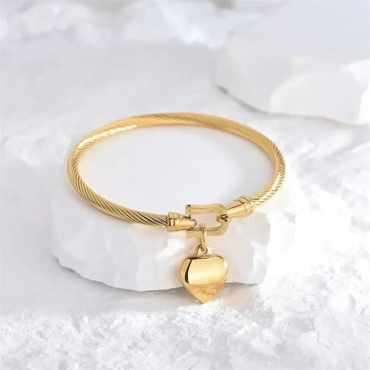 Bracelet Cœur Acier Doré 18K-Saylana