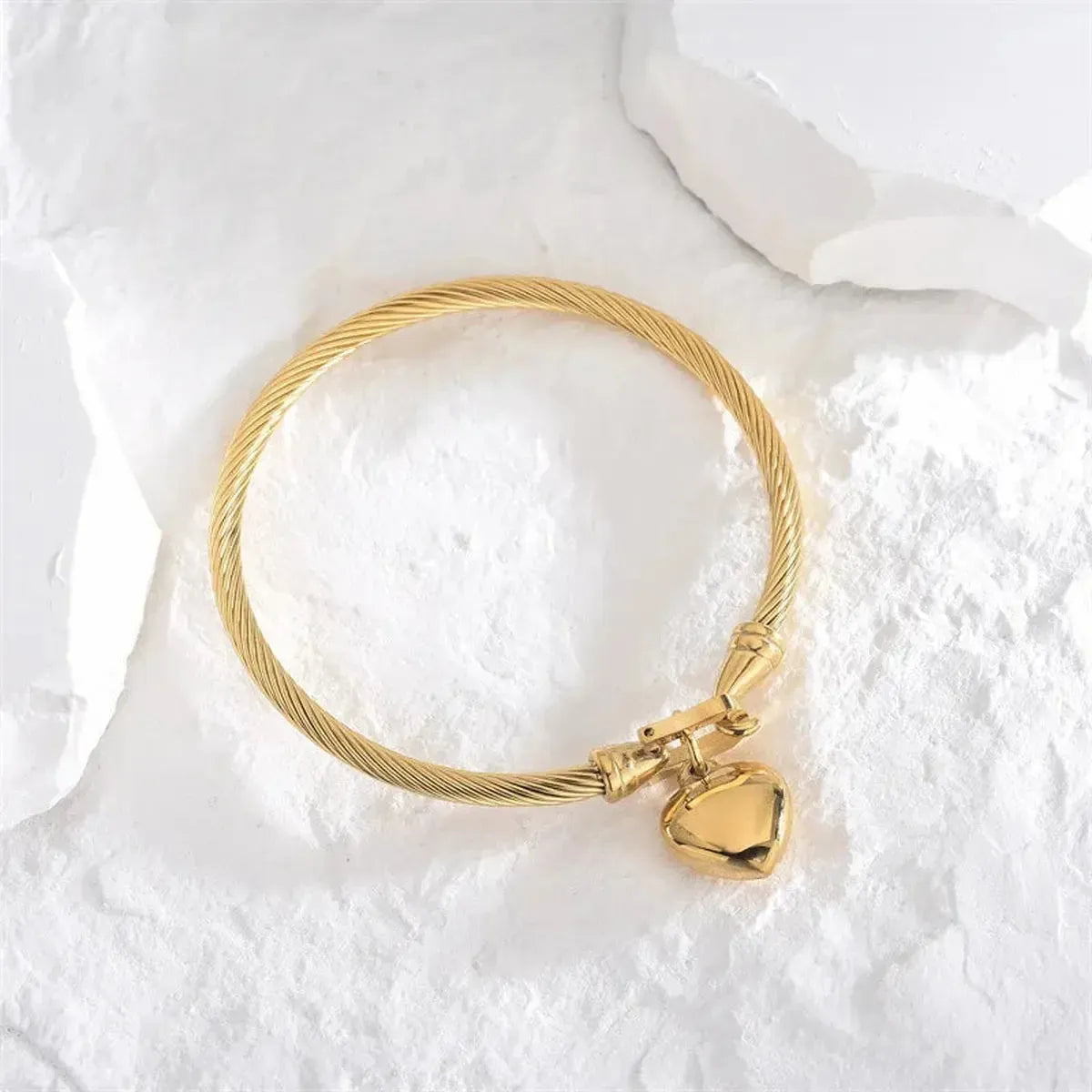 Bracelet Cœur Acier Doré 18K-Saylana