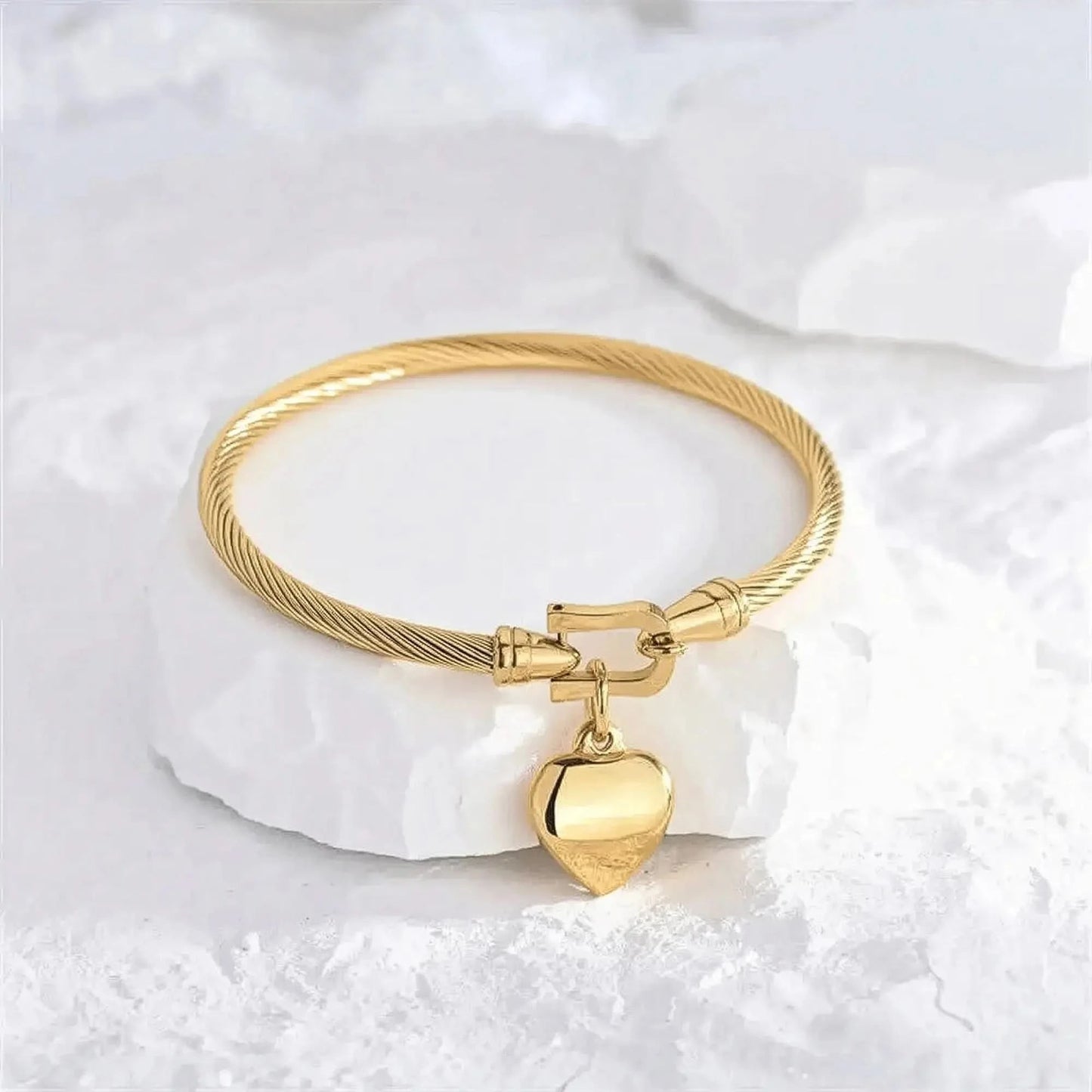 Bracelet Cœur Acier Doré 18K - Saylana