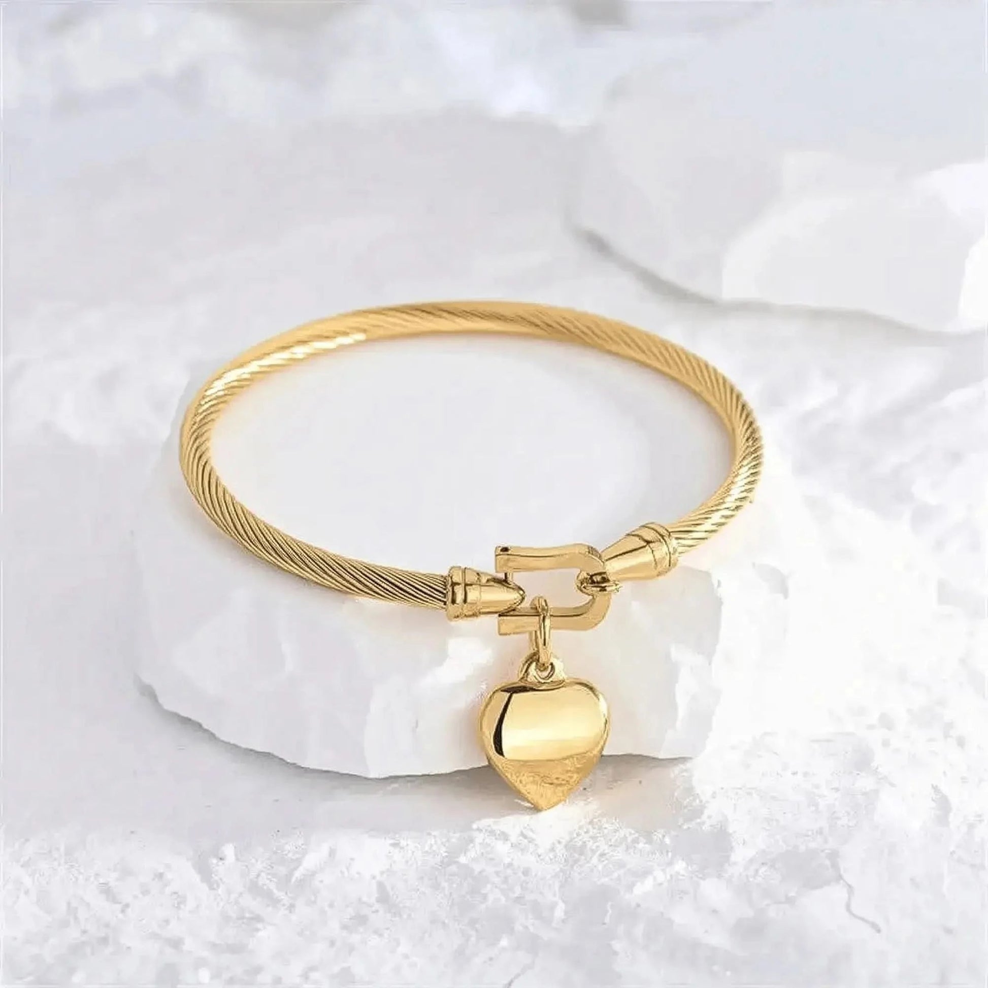 Bracelet Cœur Acier Doré 18K - Saylana