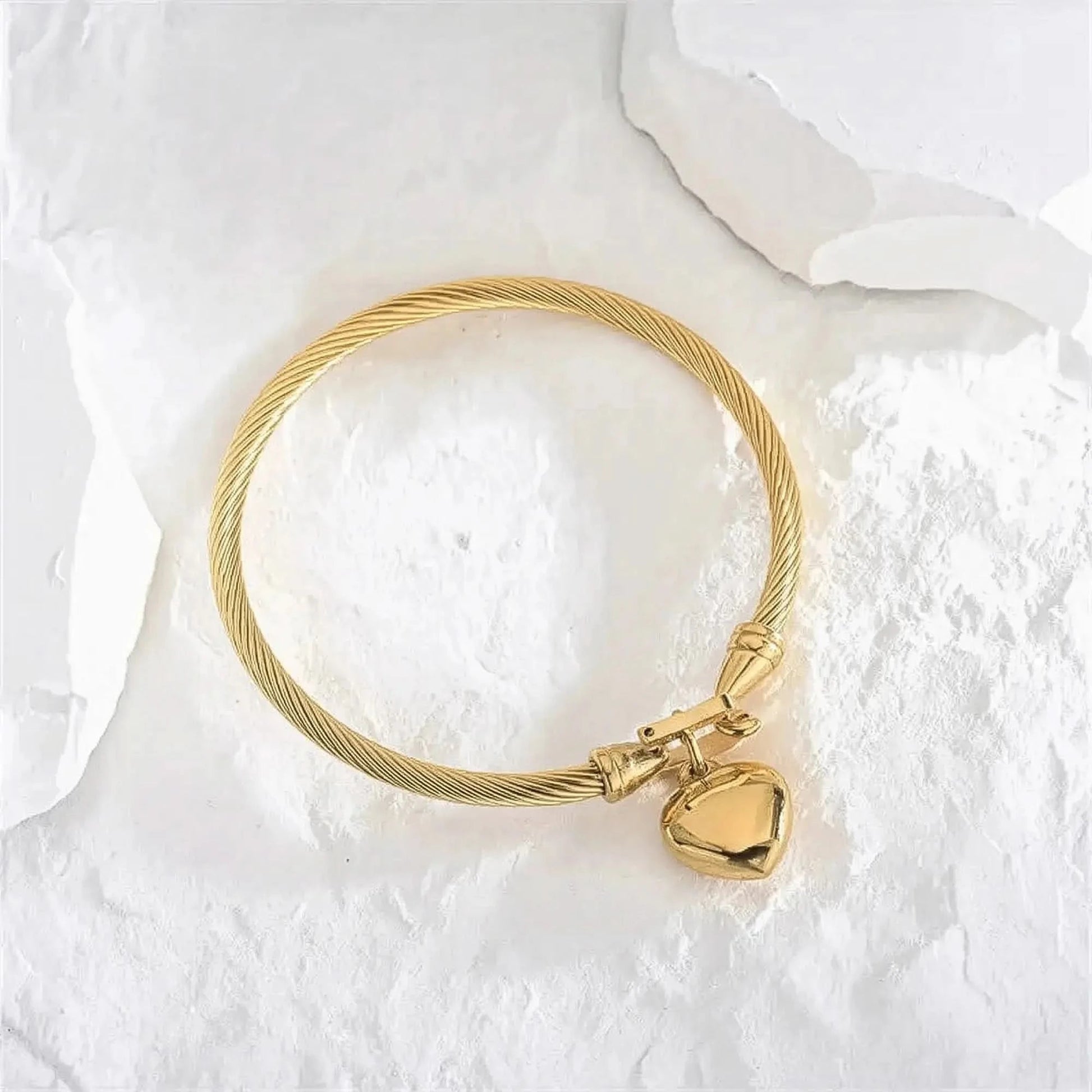 Bracelet Cœur Acier Doré 18K - Saylana
