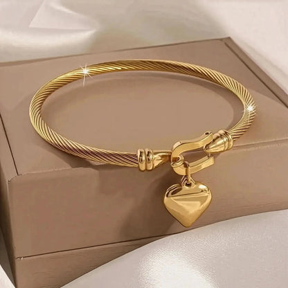 Bracelet Cœur Acier Doré 18K - Saylana