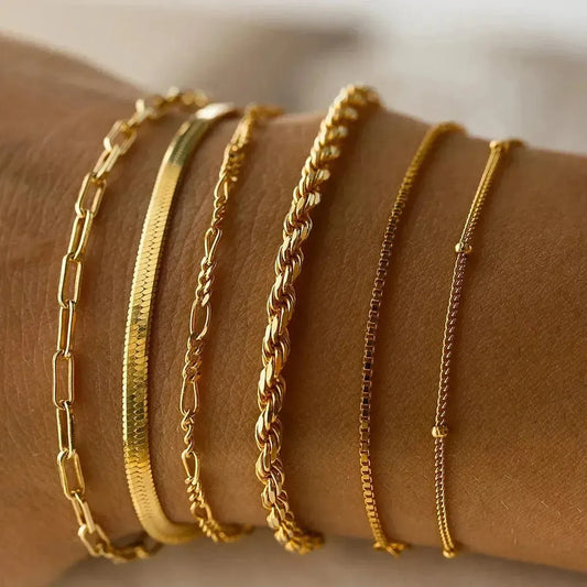 Bracelet Twist Acier Doré-Saylana
