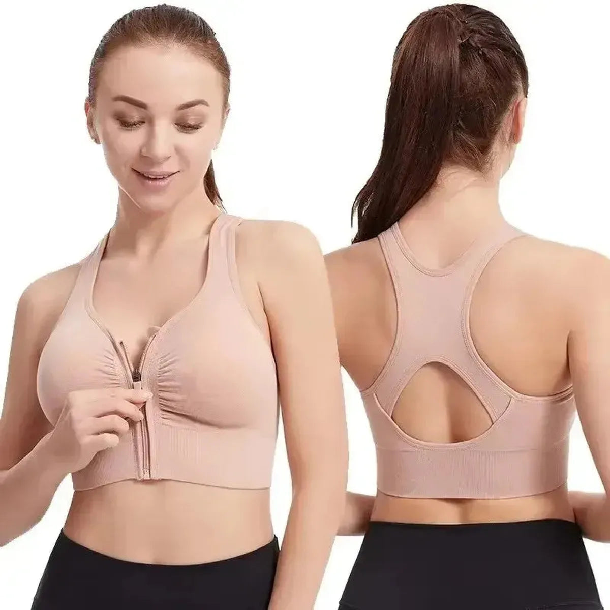 Brassière Fitness Zippée Femme Sport-Saylana