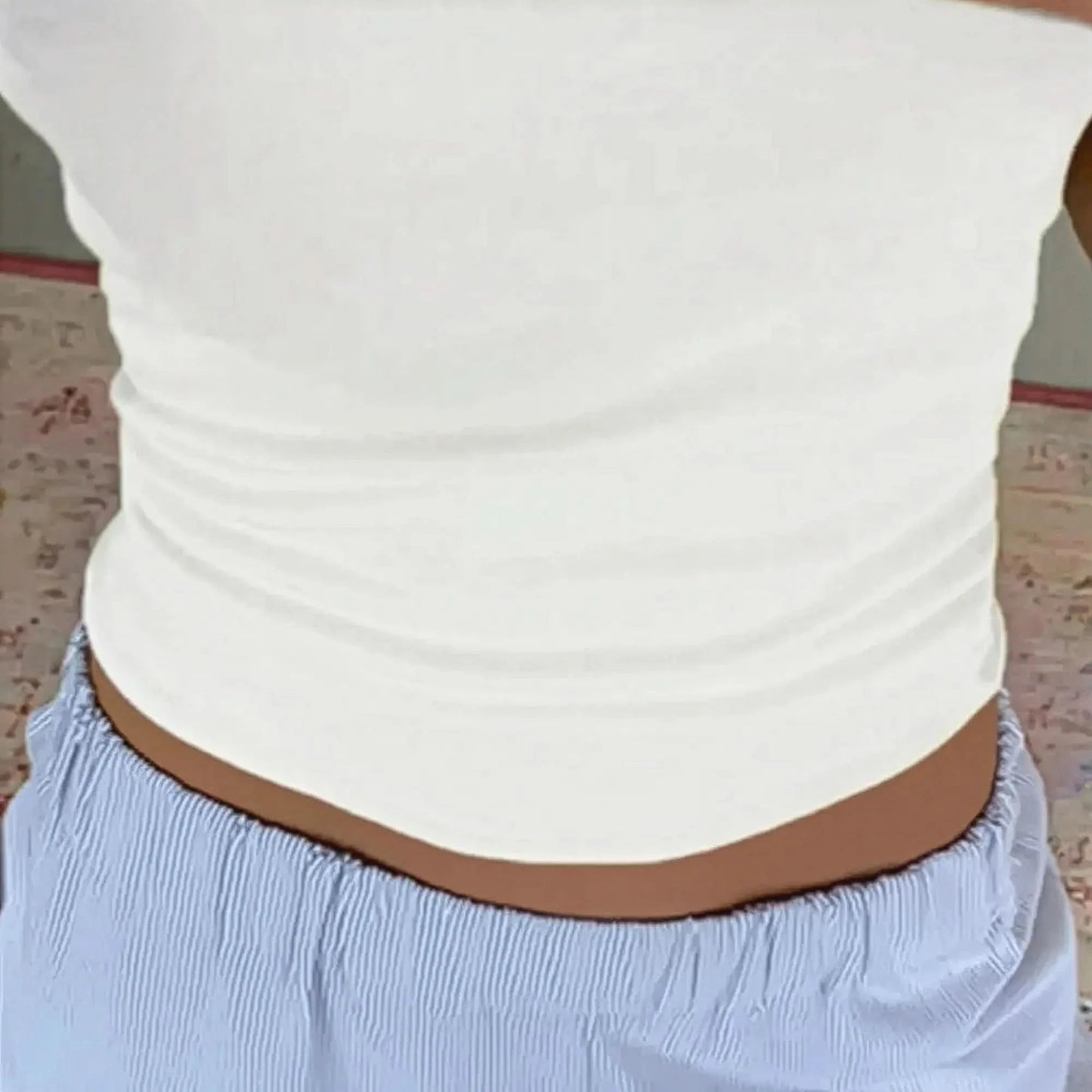 Bustier court rayé ou uni sans bretelles - Saylana