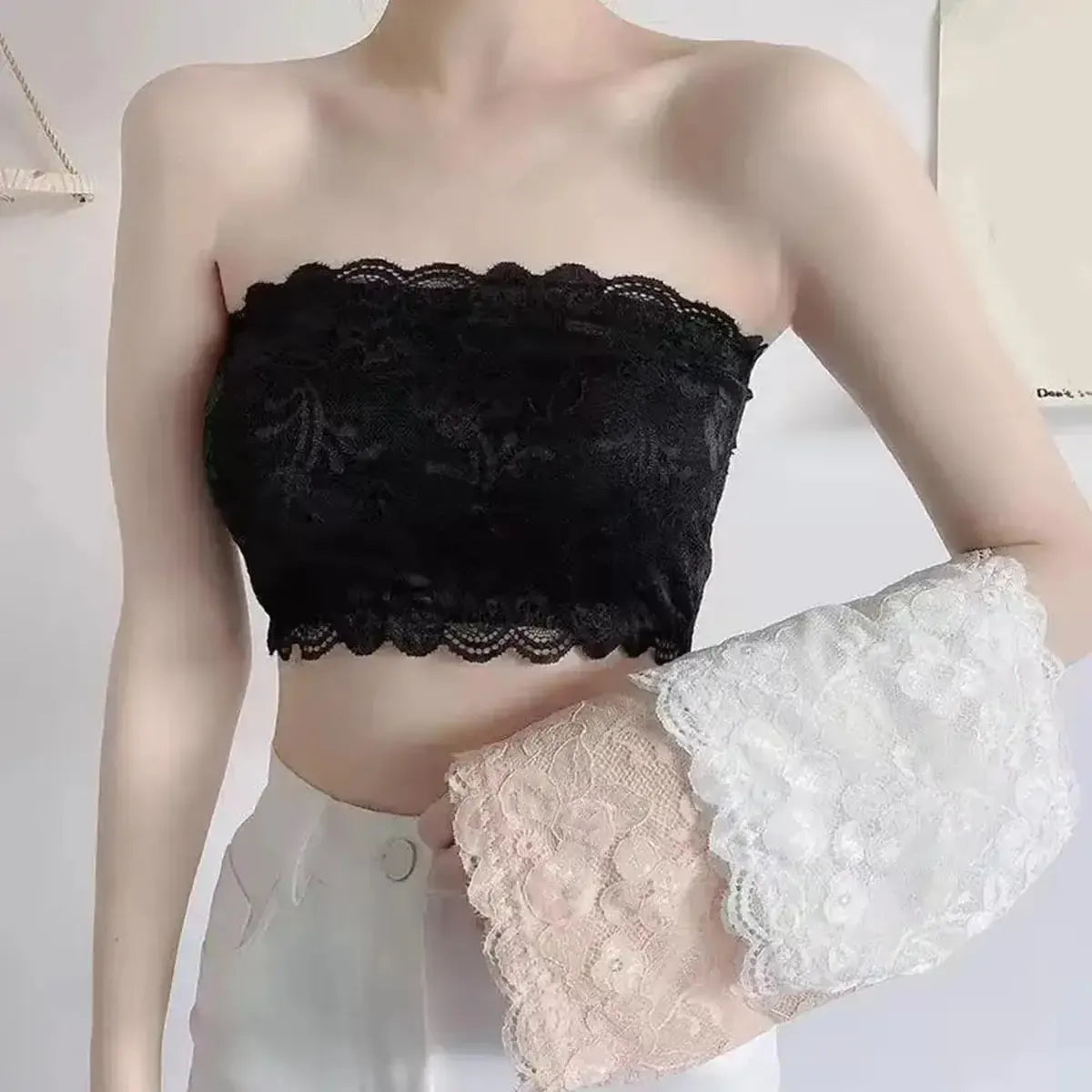 Bustier Dentelle Sans Bretelles-Saylana