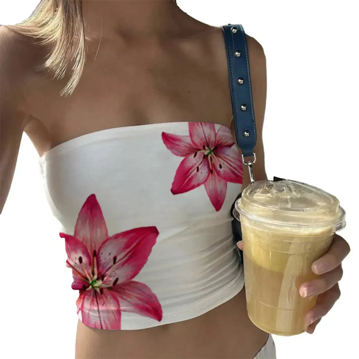 Bustier imprimé floral moulant-Saylana