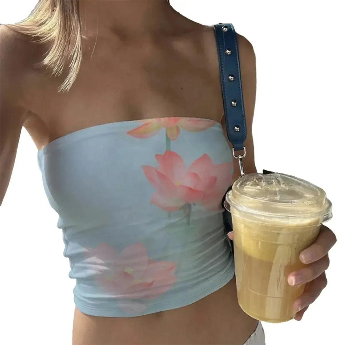 Bustier imprimé floral moulant-Saylana
