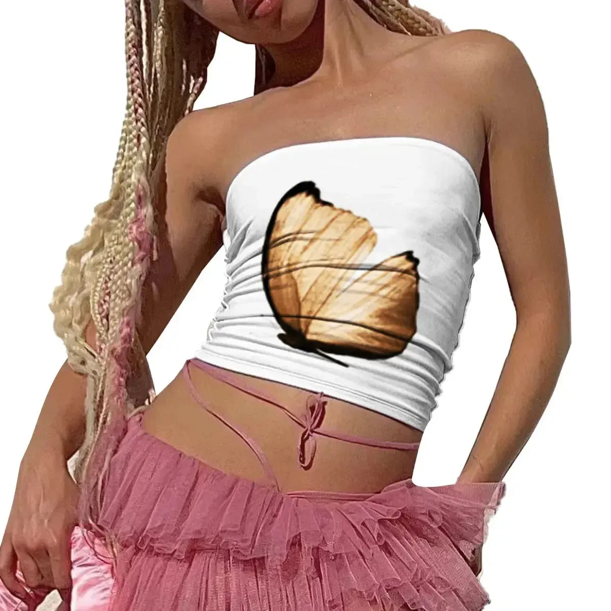 Bustier imprimé floral moulant-Saylana