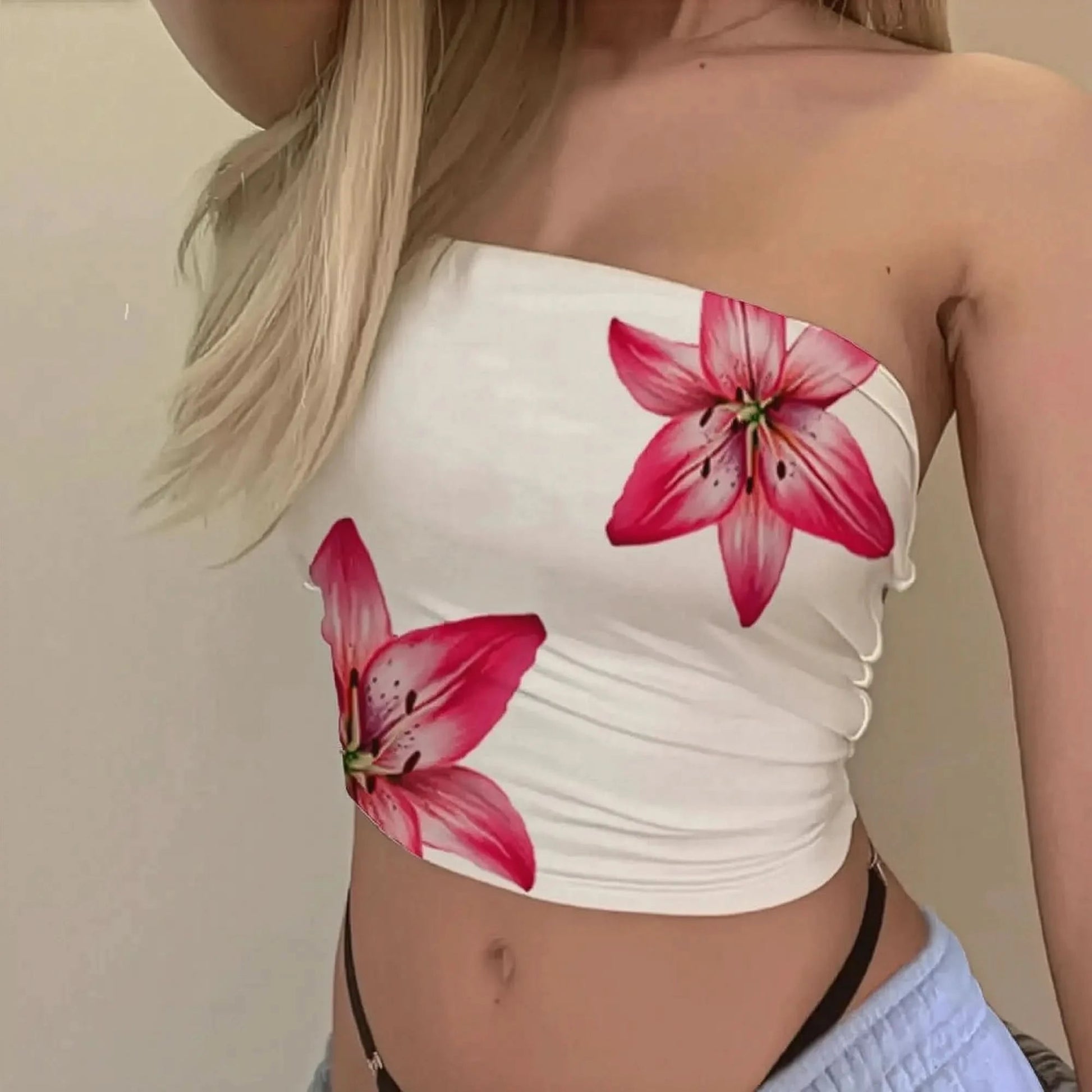 Bustier imprimé floral moulant - Saylana