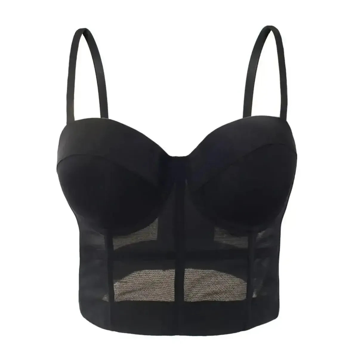 Bustier Noir Transparent Femme-Saylana