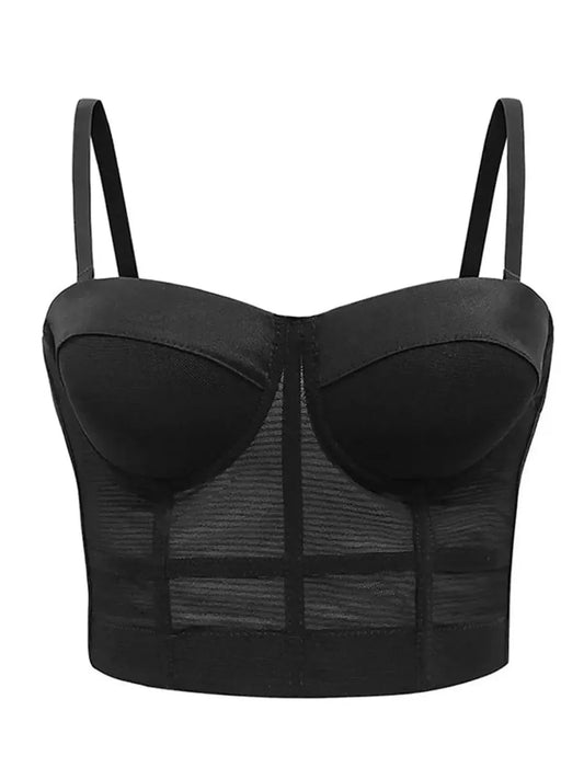 Bustier Noir Transparent Femme-Saylana