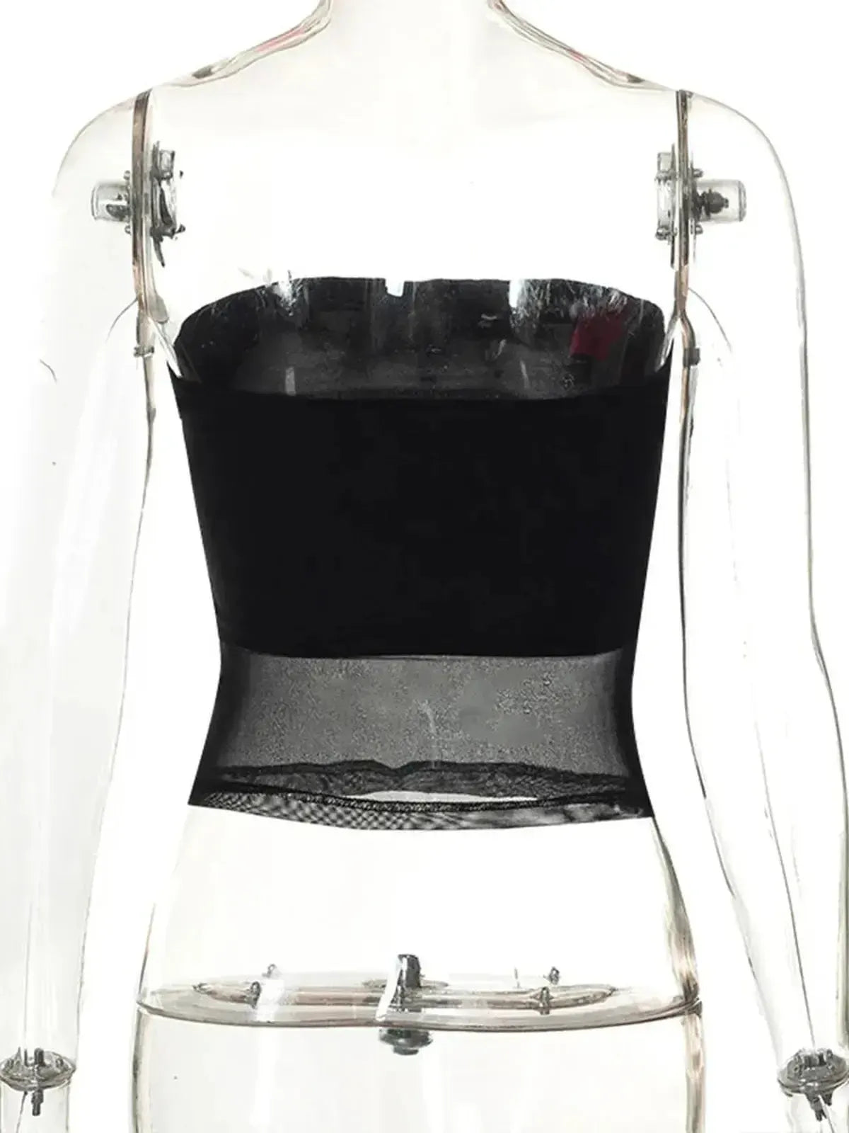Bustier patchwork noir sexy été-Saylana