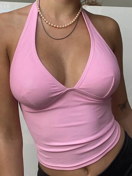 Camisole dos nu à col V-Saylana