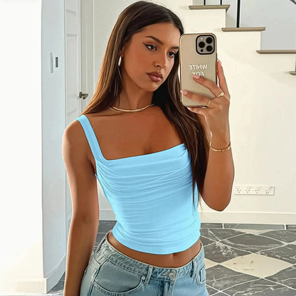 Camisole dos nu plissée slim - Saylana