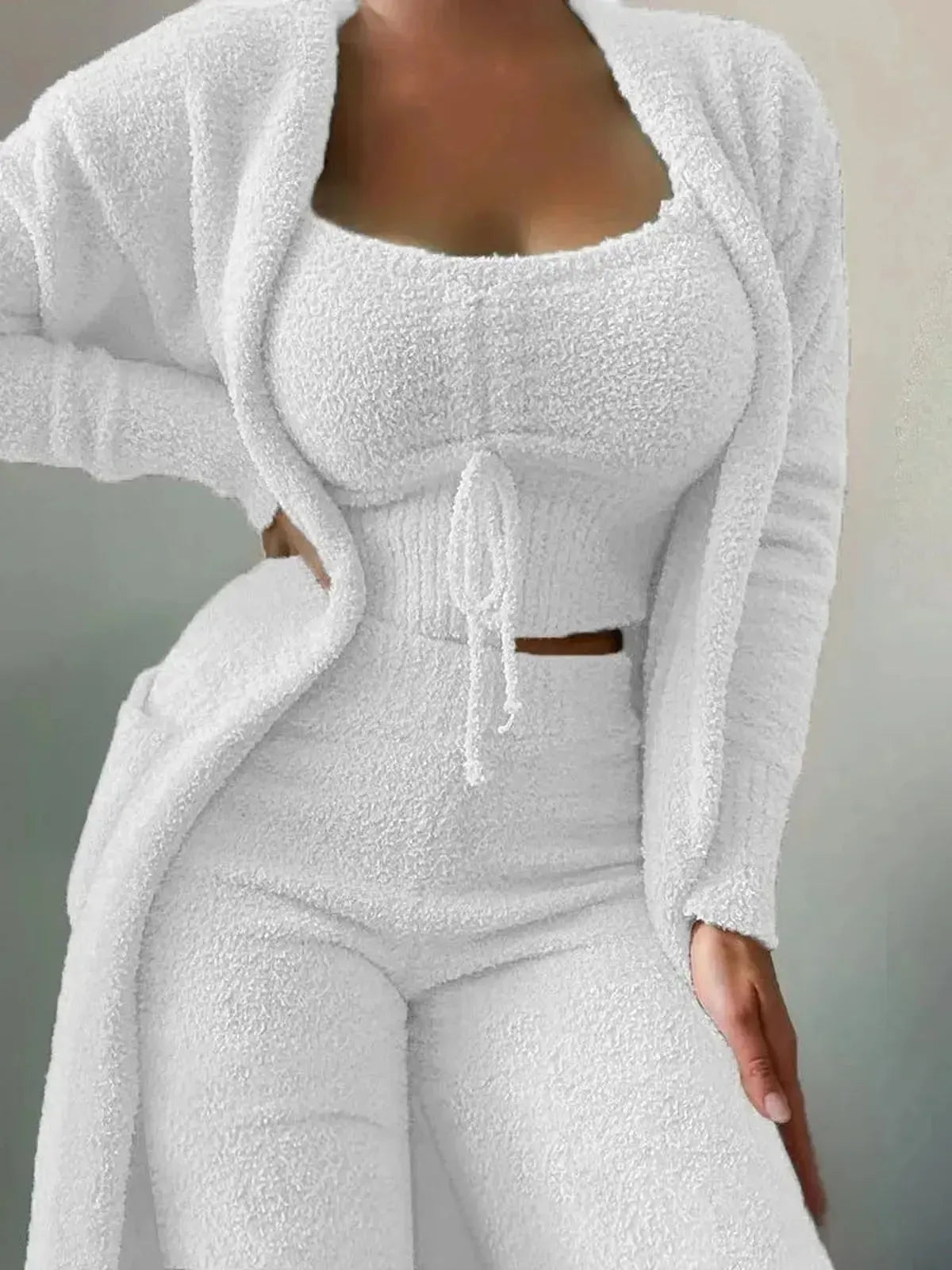 Cardigan Laçage + Top + Pantalon Douillet-Saylana