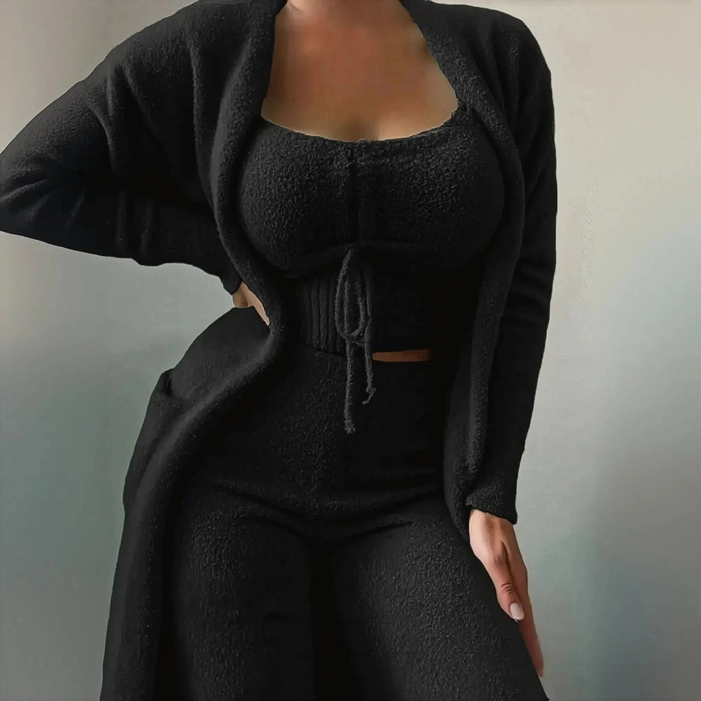 Cardigan Laçage + Top + Pantalon Douillet - Saylana