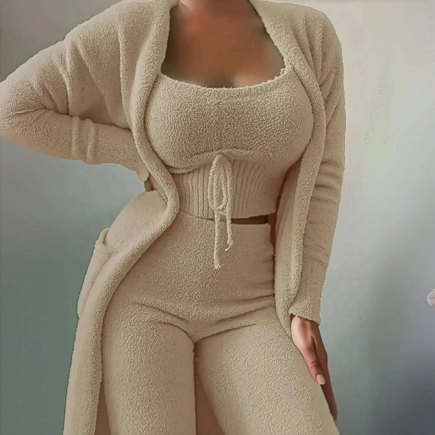 Cardigan Laçage + Top + Pantalon Douillet - Saylana