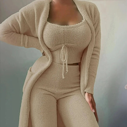Cardigan Laçage + Top + Pantalon Douillet - Saylana