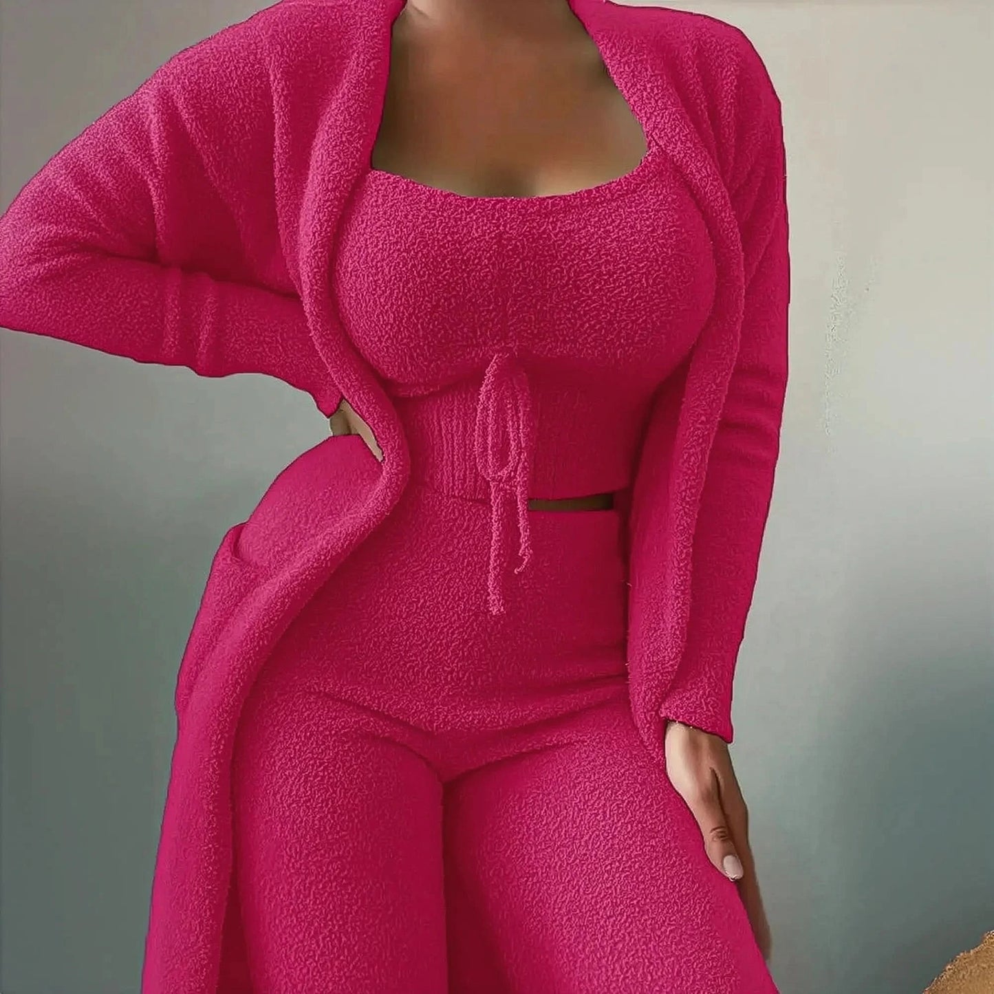 Cardigan Laçage + Top + Pantalon Douillet - Saylana