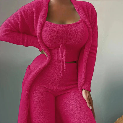 Cardigan Laçage + Top + Pantalon Douillet - Saylana