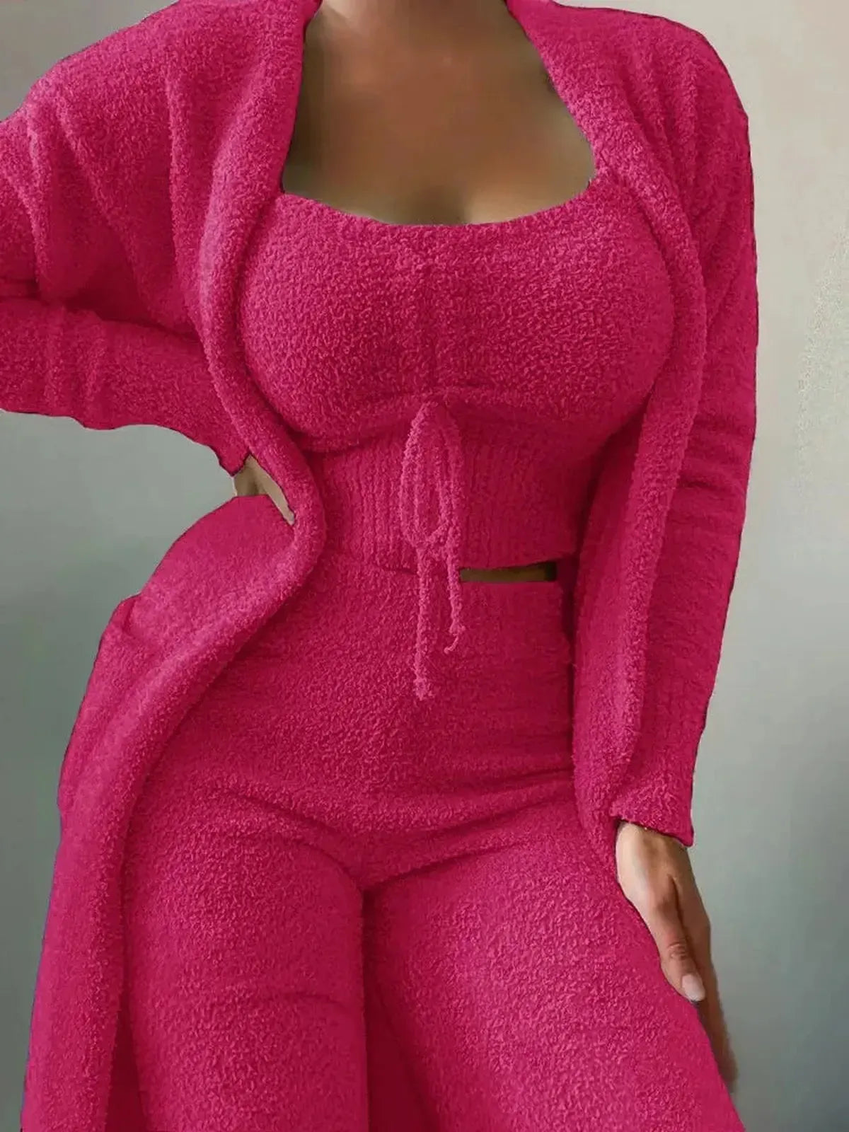 Cardigan Laçage + Top + Pantalon Douillet-Saylana