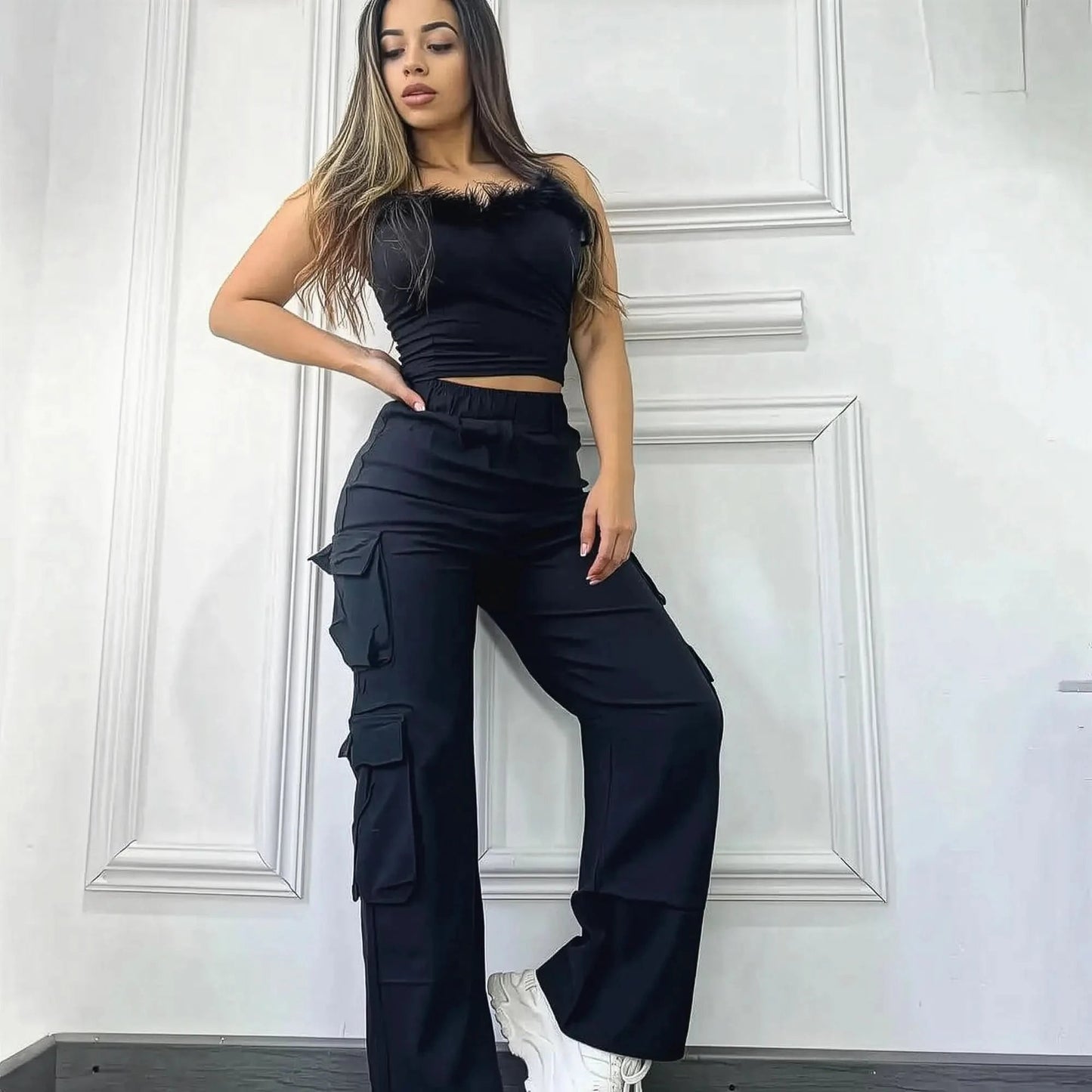 Cargo Slim Décontracté à Grandes Poches - Saylana