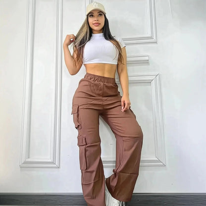 Cargo Slim Décontracté à Grandes Poches - Saylana