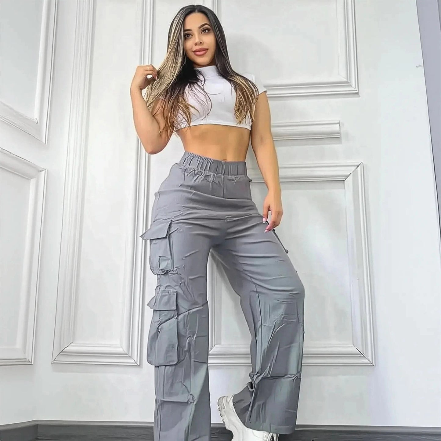 Cargo Slim Décontracté à Grandes Poches - Saylana