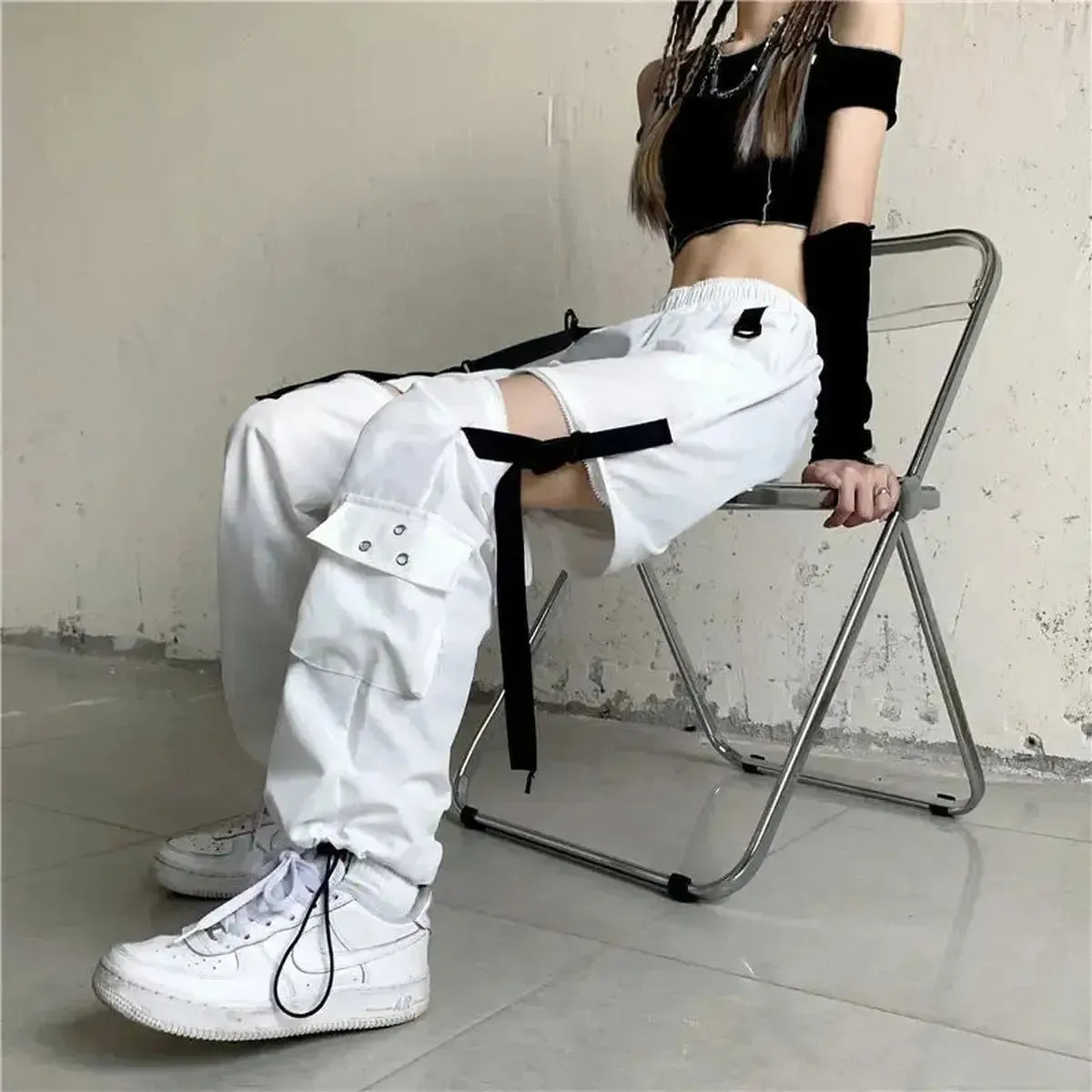 Cargo Streetwear Slim Harajuku à Rubans-Saylana