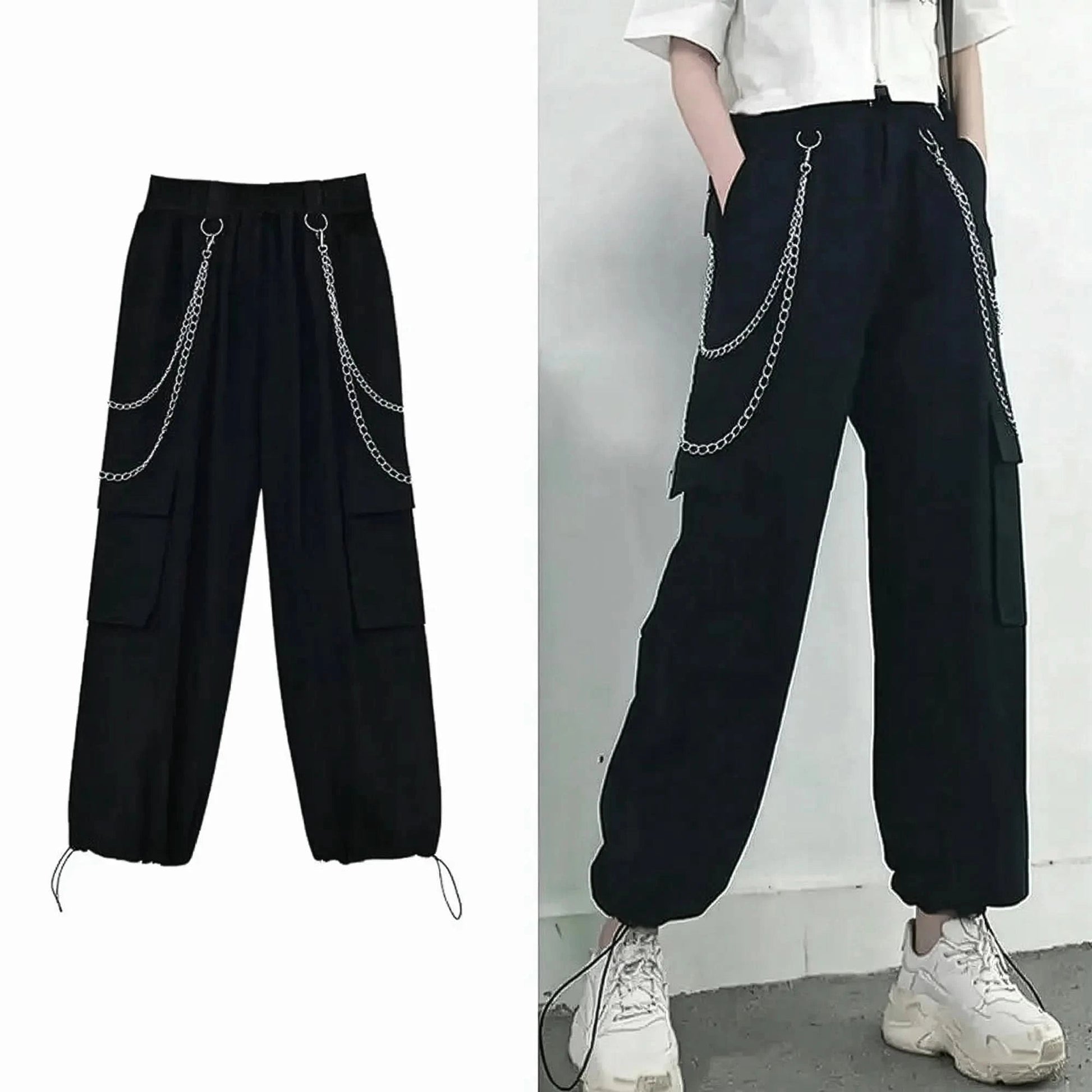 Cargo Streetwear Slim Harajuku à Rubans - Saylana