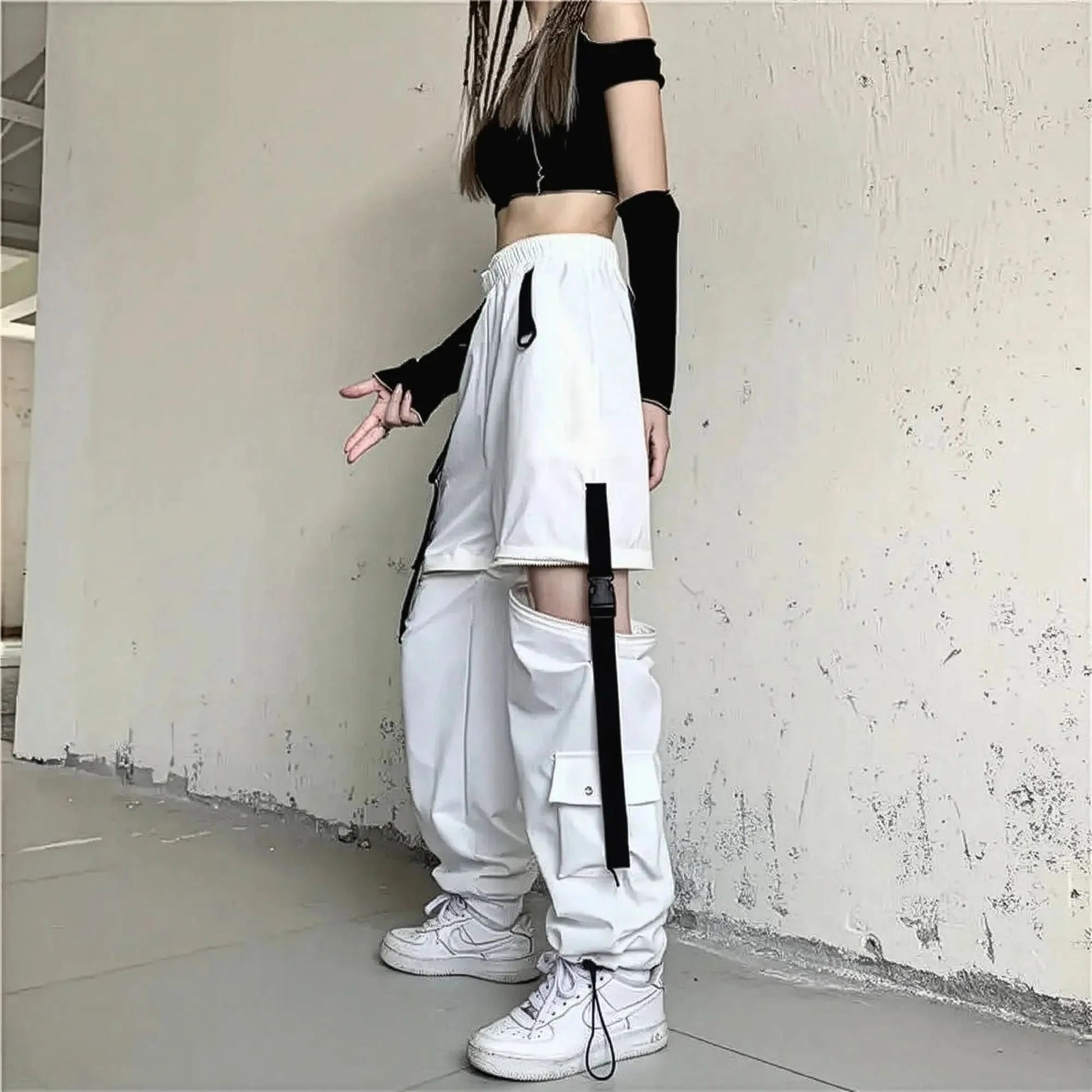 Cargo Streetwear Slim Harajuku à Rubans - Saylana