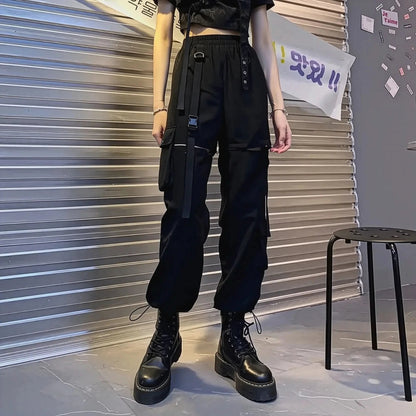 Cargo Streetwear Slim Harajuku à Rubans - Saylana