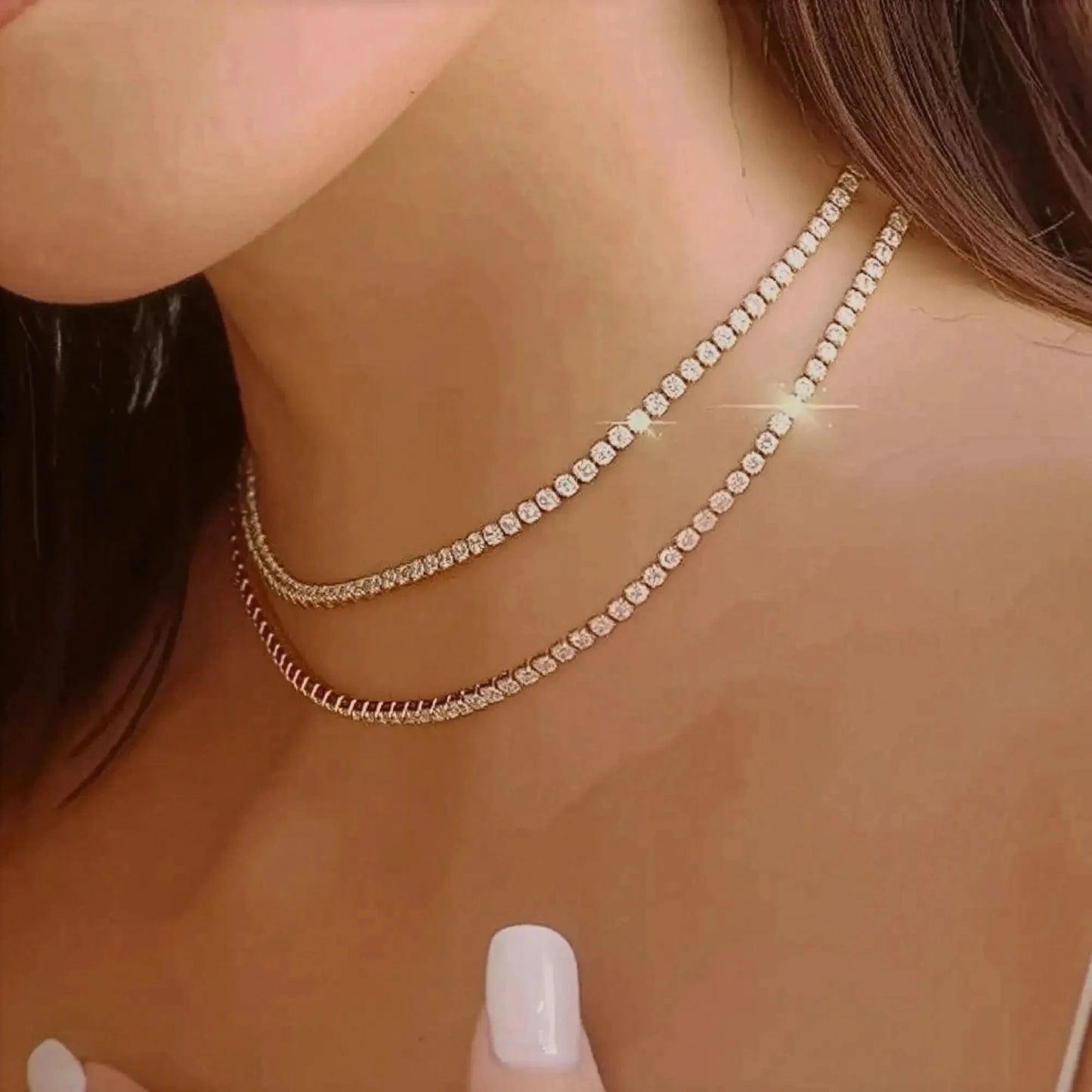 Chaîne Courte Cristal Brillant - Saylana