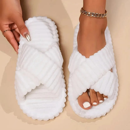 Chaussons Croisés Côtelés Intérieur-Saylana