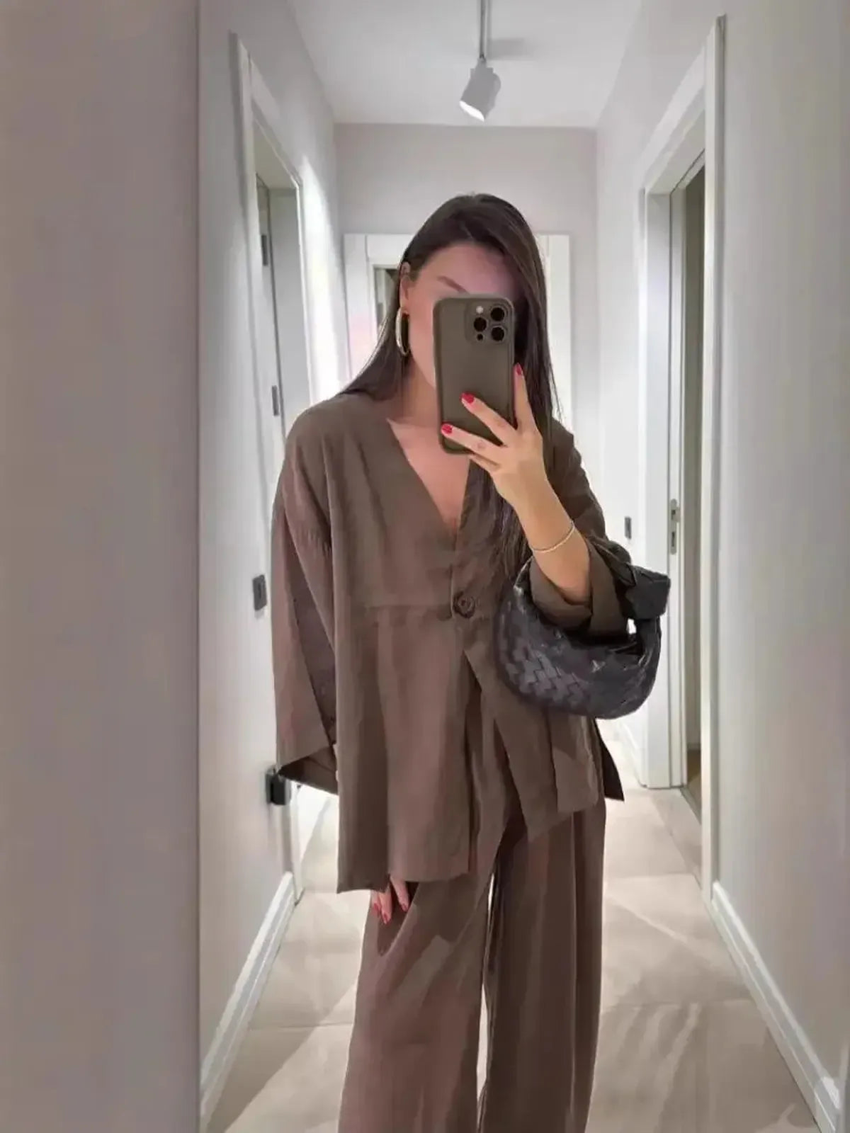Chemise Ample Boutonnée + Pantalon Large-Saylana