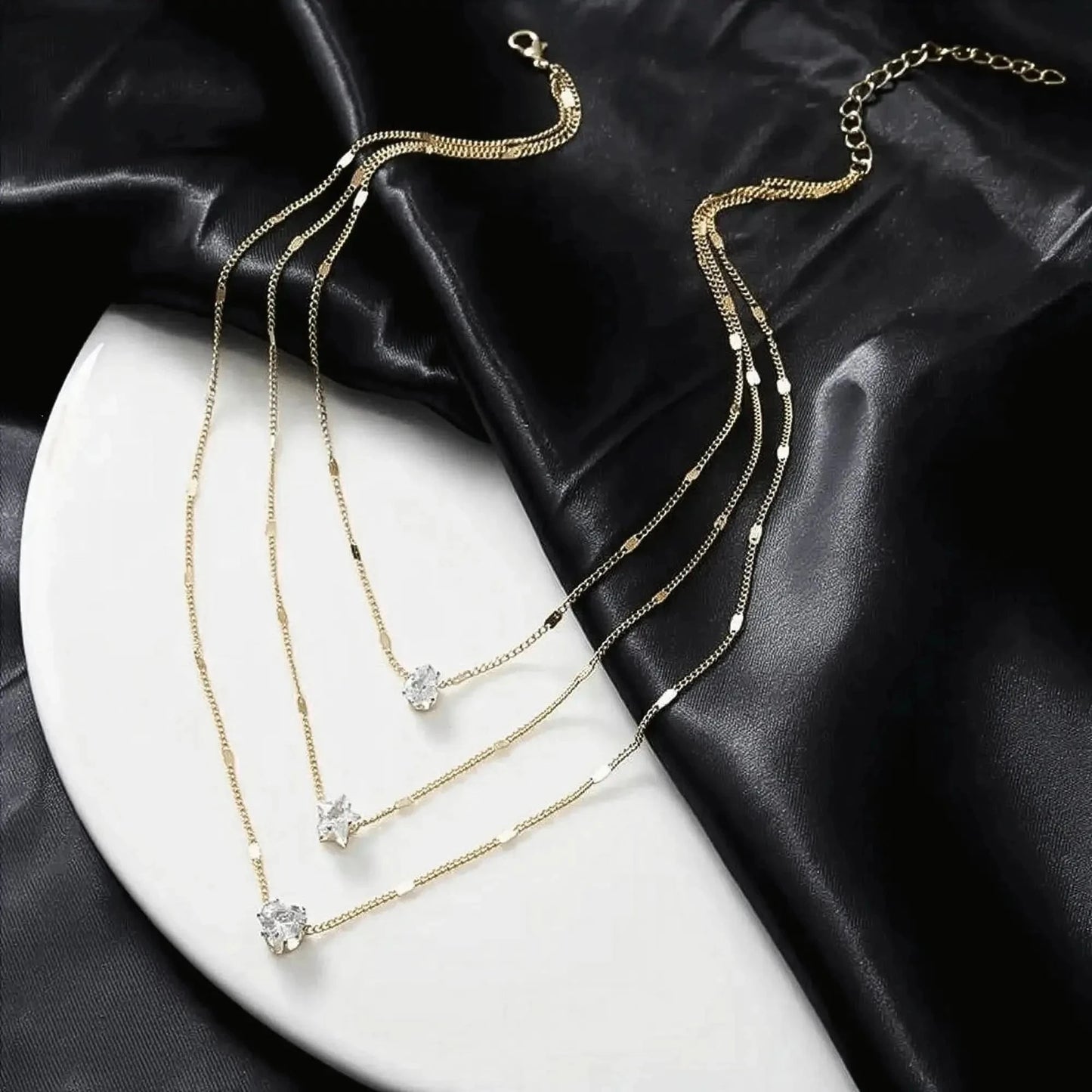 Choker Brillant Superposé Chic - Saylana